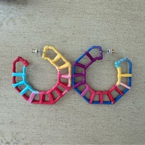 Colorful hoop earrings